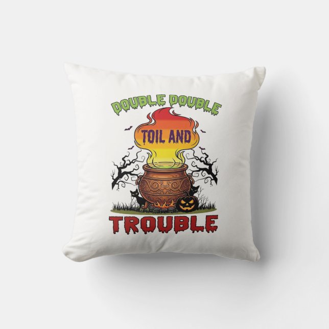 Coussin Chaudière Double Travail Problème Halloween Chat N (Recto)