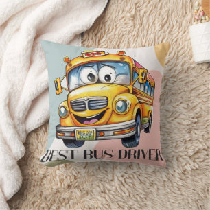 Coussin Chauffeur de Bus Scolaire le Plus Mignon de Dessin