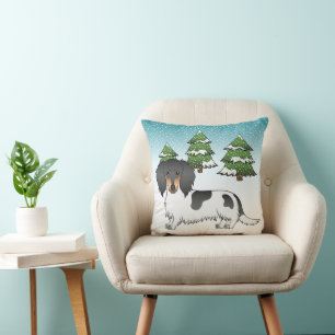 Coussin Chaussure À Cheveux Longue Noir Et Tan En Hiver