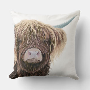 Coussin Chaussure De Vache D'Ecosse Avec Des Cheveux Forts