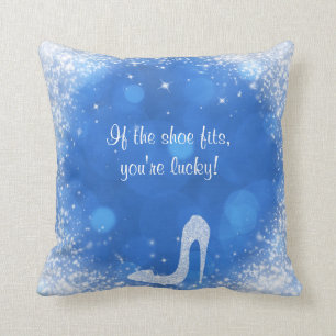 Coussin Chaussures à talons hauts Blue & White Sparkle Gla