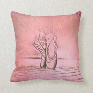 Coussin Chaussures de ballet rose simple et élégant à Poin