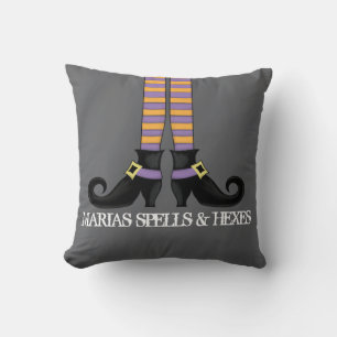 Coussin Chaussures de sorcière capricieuses personnalisées