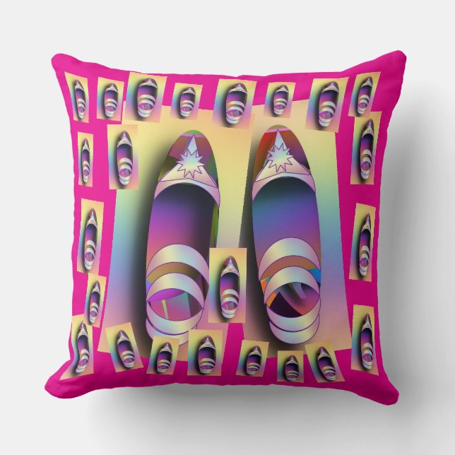 Coussin Chaussures + Rose Chaud (Recto)