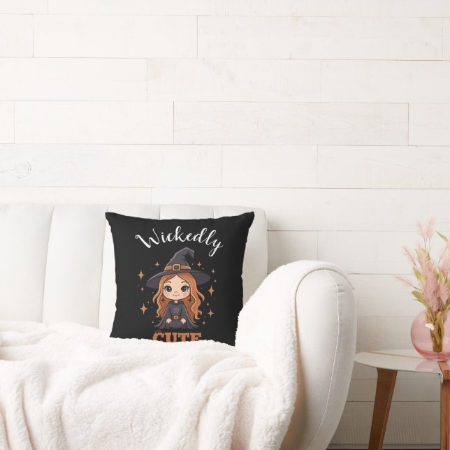 Coussin Chauve sorcière d'Halloween | Éffrayant adorable (Canapé)