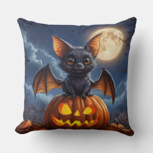 Coussin Chauve-souris de dessin animé adorable perché sur 
