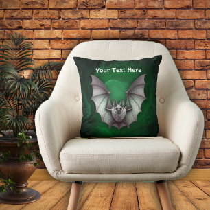 Coussin Chauve-souris grise volante Grotte verte lumineuse