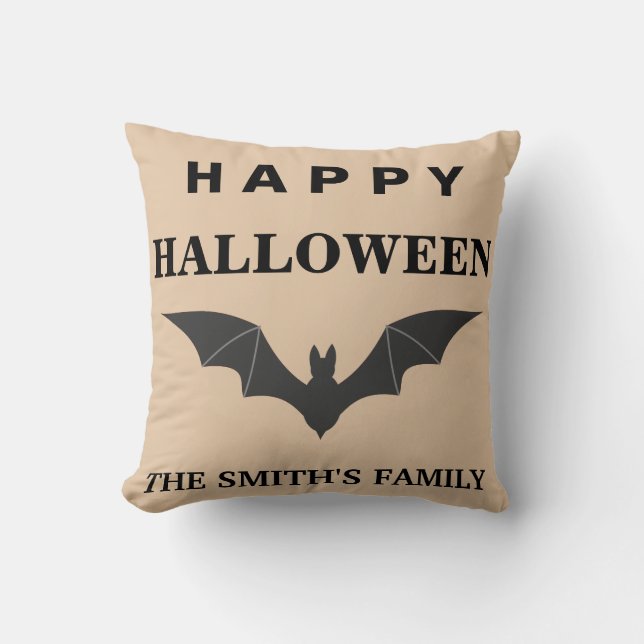 Coussin Chauve-souris Halloween personnalisée (Recto)