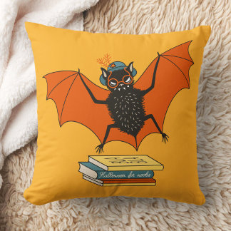 Coussin Chauve-souris lectrice | Bibliothécaire fantaisist