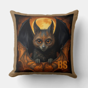 Coussin Chauve-souris mignonne et effrayante d'Halloween d