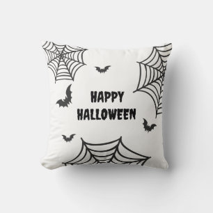 Coussin Chauve-souris Toile d'araignée Noir et Blanc Joyeu