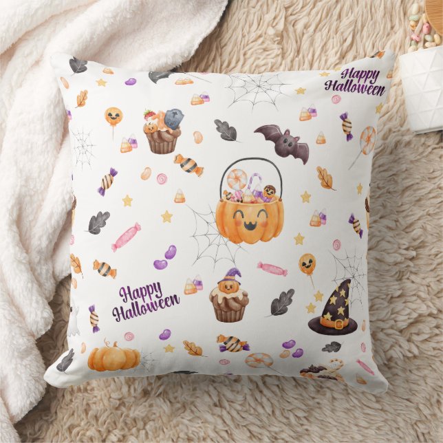 Coussin Chauves-souris Citrouilles Halloween (Couverture)