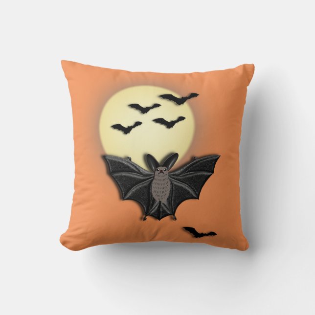 Coussin Chauves-souris d'Halloween (Recto)