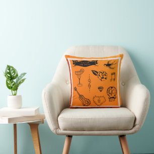 Coussin Chauves-souris effrayantes de décoration d'Hallowe