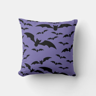 Coussin Chauves-souris éffrayantes noires Halloween Joyeux