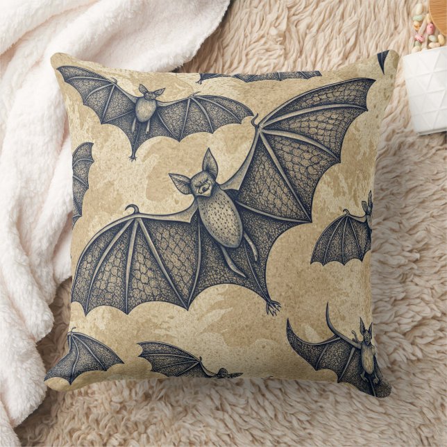 Coussin Chauves-souris Halloween vintage (Couverture)