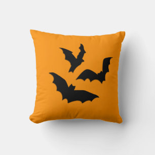 Coussin Chauves-souris sur l'Halloween orange
