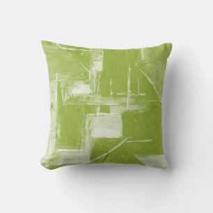 Coussin Chaux Abstraite moderne vert & blanc