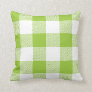 Coussin Chaux rustique blanc et vert Buffalo Check Plaid