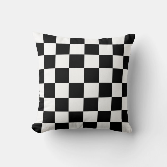 Coussin Checkered classique je saigne emballant le blanc (Recto)