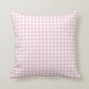 Coussin Checkered de rose pâle et blanc