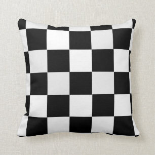 Coussin Checkered noir et blanc
