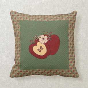 Coussin Checkered vert rouge de pommes de pays