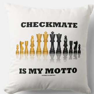 Coussin Checkmate Est Ma Devise Reflective Jeux D'Échecs