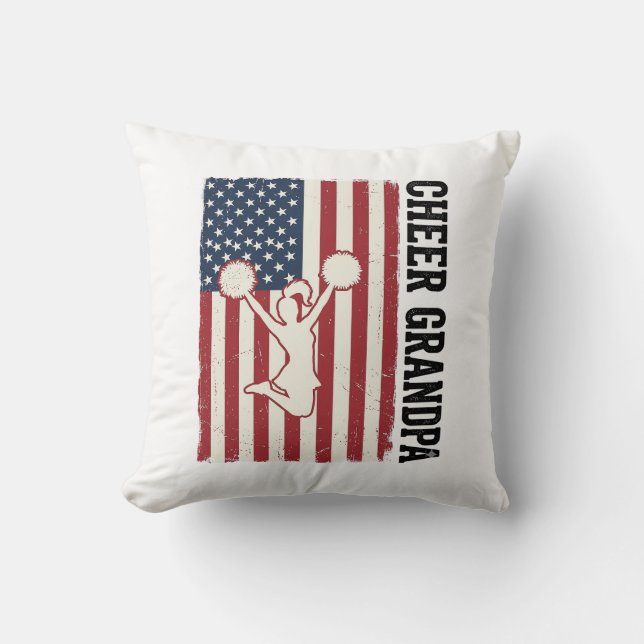 Coussin Cheer Grandpa Patriotic Vintage Flag Shirt Design_ (Recto)