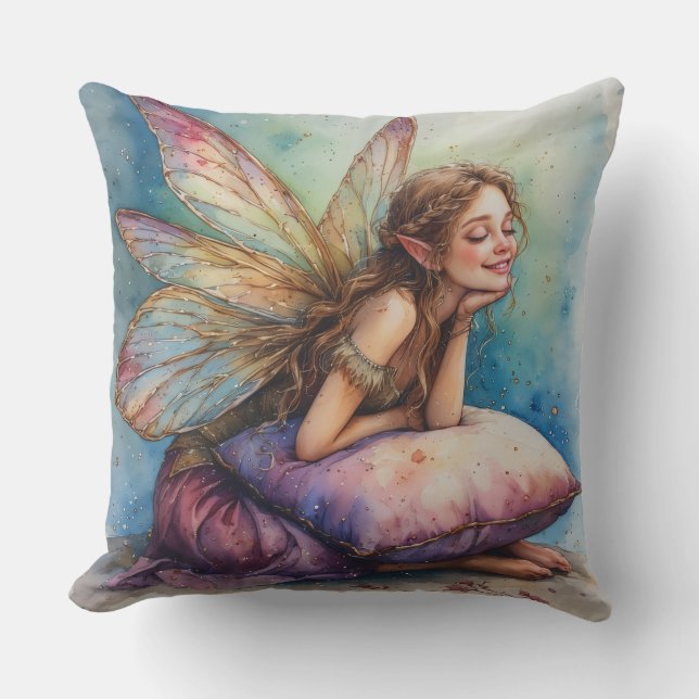 Coussin Cheerful Fairy Holding Pillow (Recto)