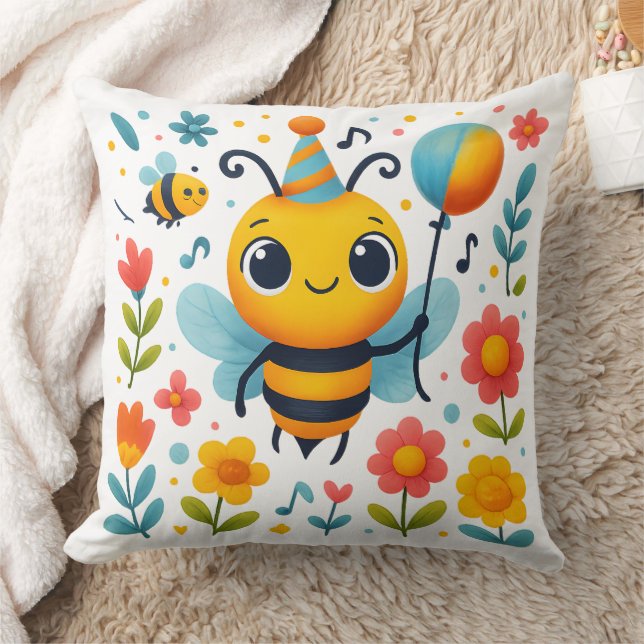 Coussin Cheerful Party Bee Decorative Pillow (Couverture)