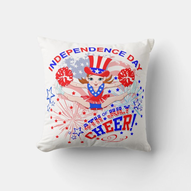 Coussin Cheerleader's, Fête de l'Indépendance, 4 juillet,  (Recto)