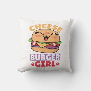 Coussin Cheeseburger Girl, Hamburger Women et Cheeseburge