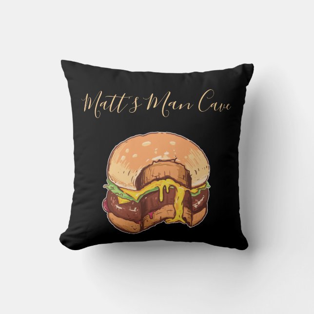 Coussin Cheeseburger Man Cave (Recto)