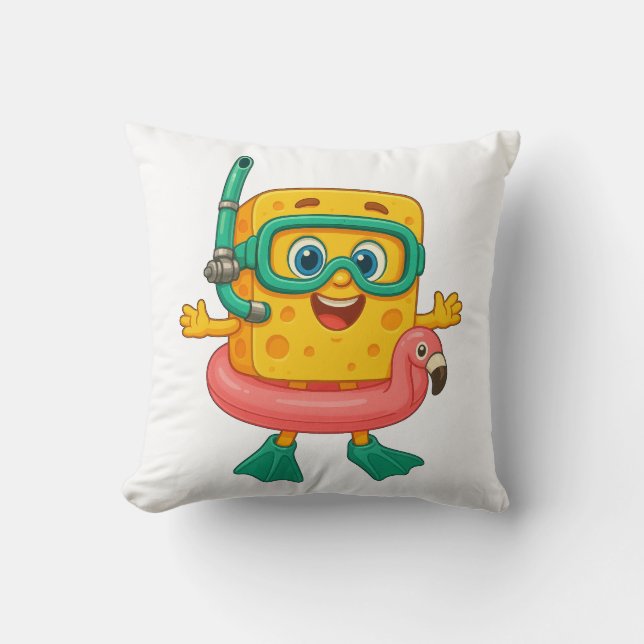 Coussin CheeseSunny™ – Série Été par MiniSnackWorld (Recto)