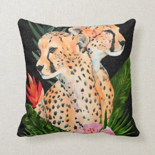 Coussin Cheetah Bouquet