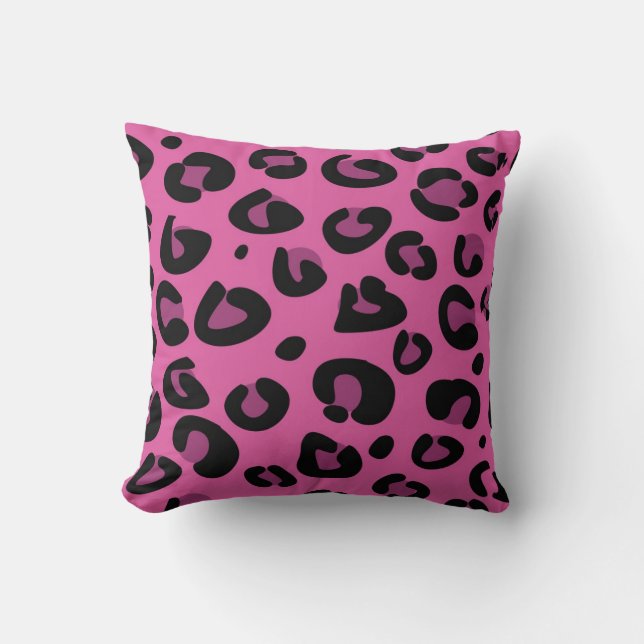 Coussin Cheetah Canapé Léopard Rose (Recto)
