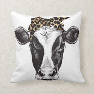 Coussin Cheetah de vache Imprimer l'oreiller à lancer