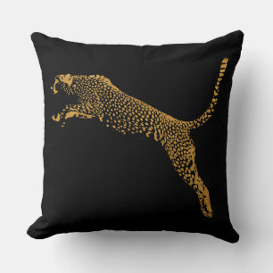 Coussin Cheetah en or métallique