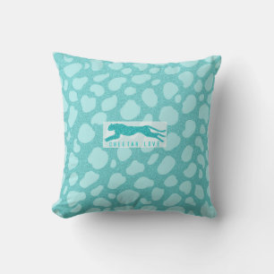 Coussin Cheetah Love - Parties scintillant turquoise Simul