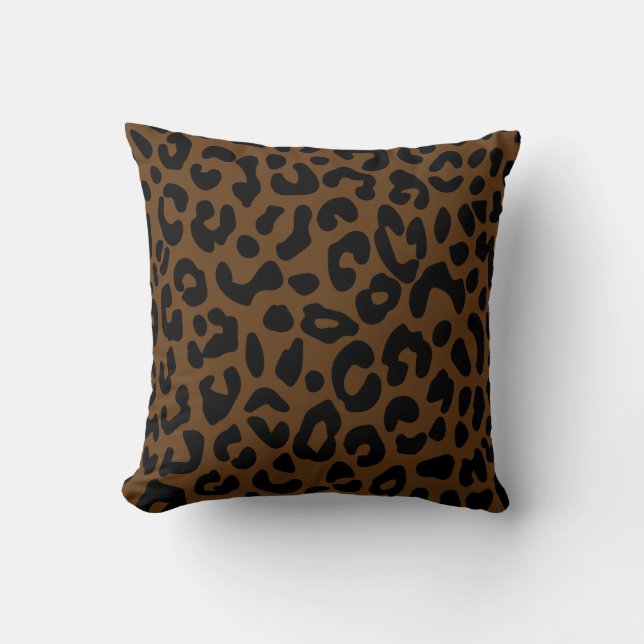Coussin Cheetah Motif imprimé noir Brown (Recto)