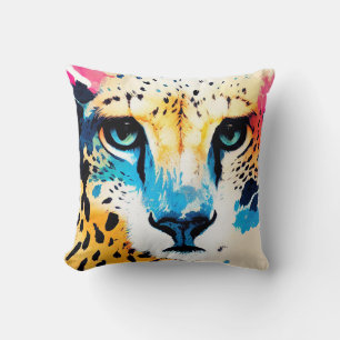 Coussin Cheetah Wild Nature Animal Couleur Art Peinture