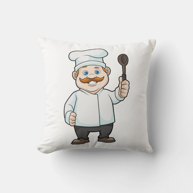 Coussin Chef avec casquette et cuillère à soupe du chef (Recto)