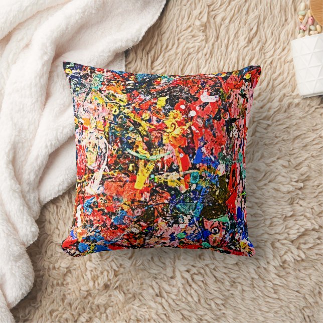 Coussin Chef-d'oeuvre acrylique moderne - Art Abstrait vib (Couverture)