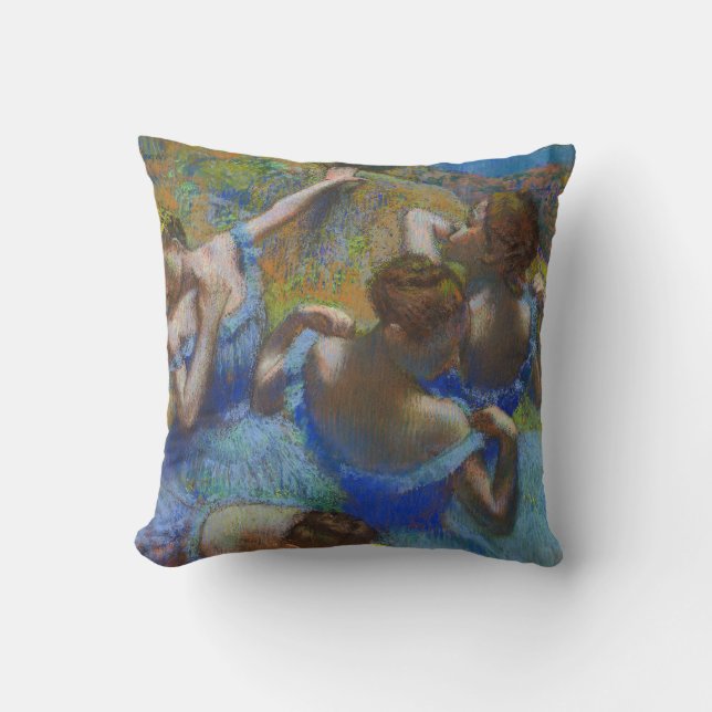 Coussin Chef-d'œuvre d'art fin pastel Danseuses bleues de  (Recto)