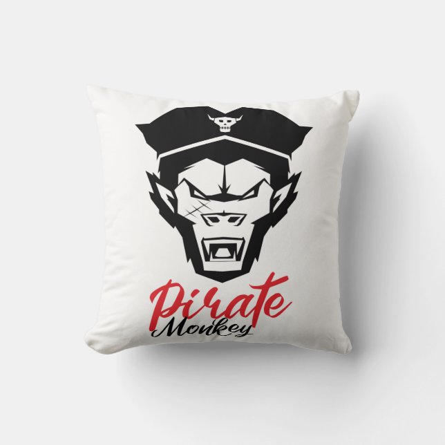Coussin Chef du T-shirt singe pirate (Recto)