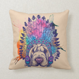 Coussin Chef indien indigène de Sharpei