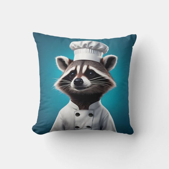 Coussin Chef Raccoon (Recto)