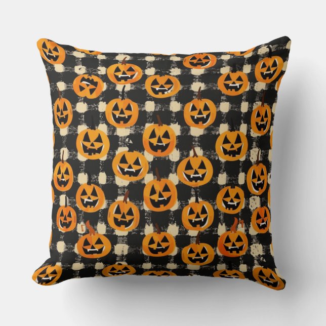 Coussin Chekerboard Halloween Jeu d'oreiller (Recto)