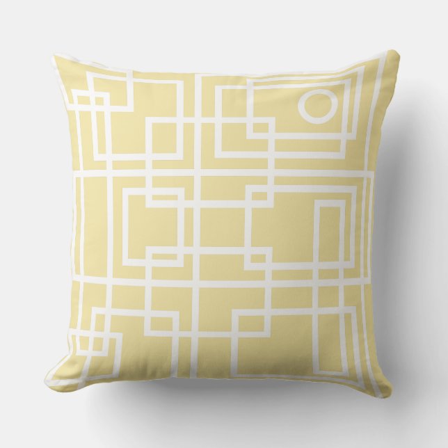 Coussin Chemin blanc sur Parmesan clair Jaune (Recto)